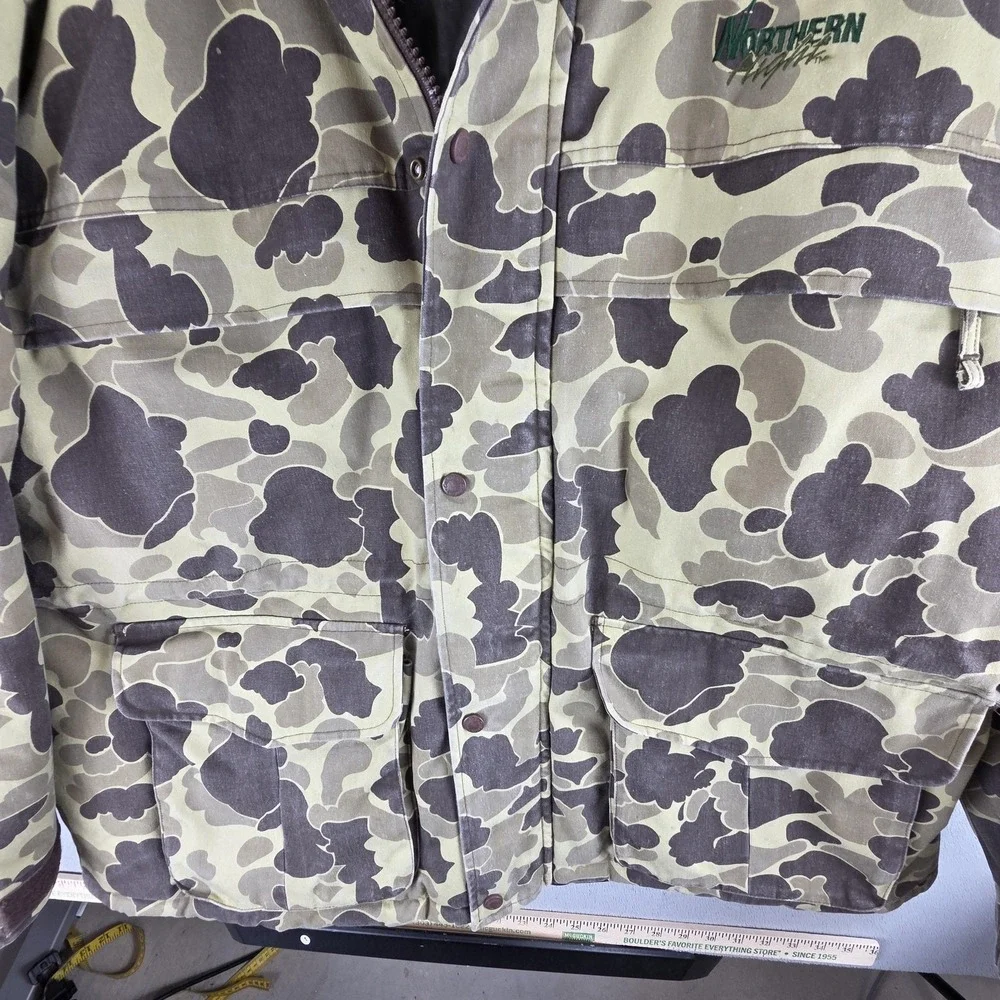 Vintage Cabela's Jacket Mens 2XL Camo Northern Flight Insulated Hunting Army